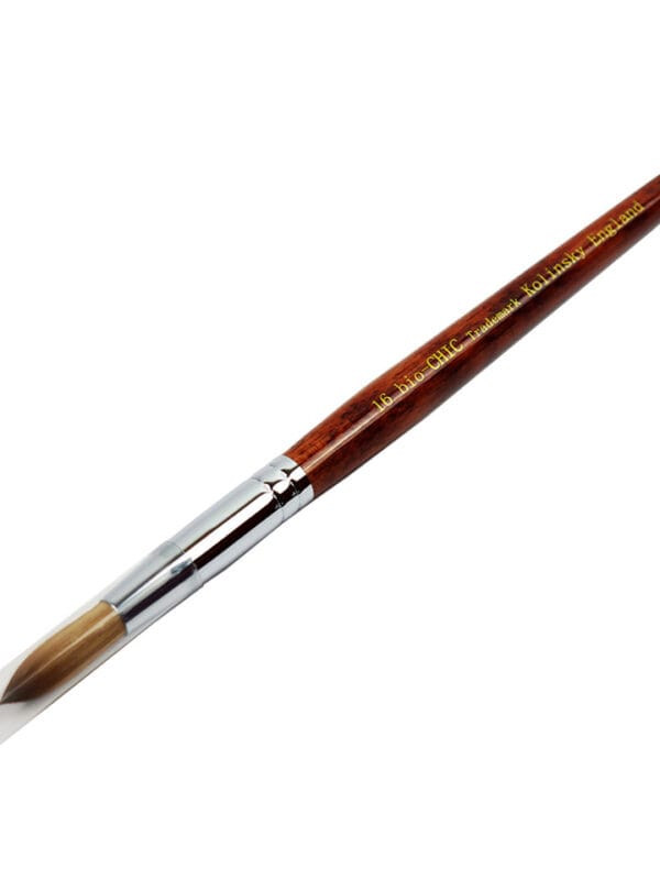 Bio Chic Kolinsky England Acrylic Brush – Wood Brown Handle #16