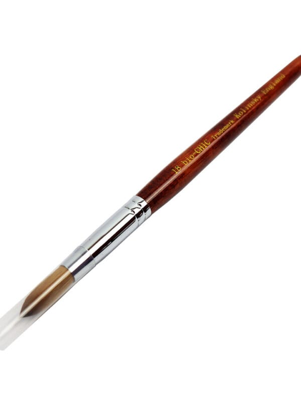 Bio Chic Kolinsky England Acrylic Brush – Wood Brown Handle #18