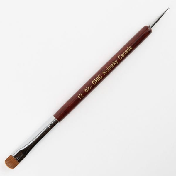 Bio Chic – Kolinsky Canada French Brush W/ Dotting Tool Wood Handle – # 12